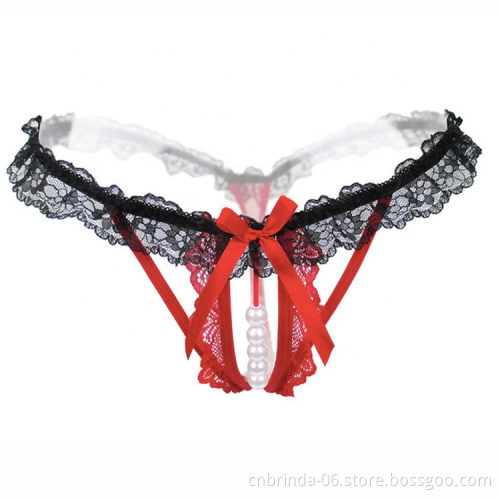Factory wholesale Ladies Transparent Underwear Women'sG String Open Lace Women Panties Sexy G-string